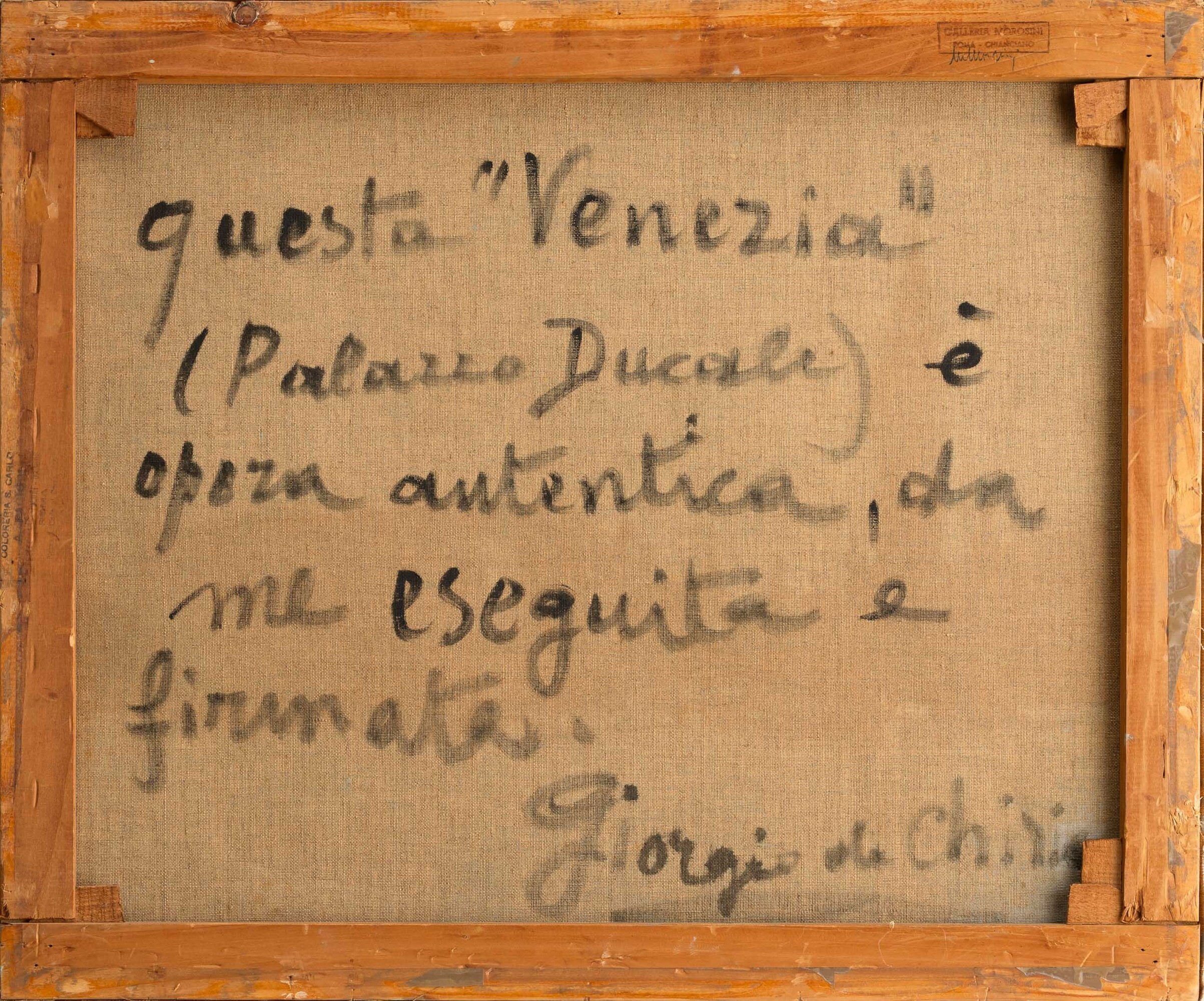 Giorgio De Chirico - Venezia - Palazzo Ducale, olio su tela