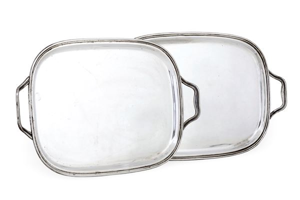 Due vassoi biansati. Argenteria veneta del XX secolo, argentiere F.lli Zaramella, Padova