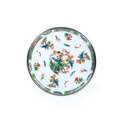 Raynaud (Manifattura), Vassoio da torta in porcellana e argento, Francia (Limoges), XX secolo