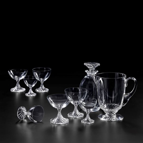 Servizio di calici “Rambouillet” Francia, Manifattura Lalique, fine del XX secolo 