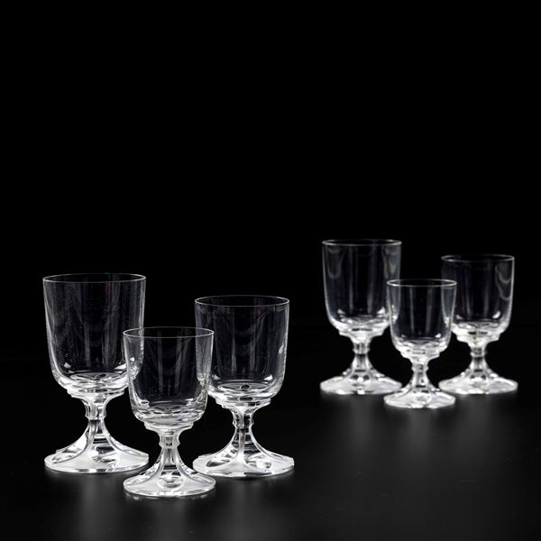 Servizio di calici "Valençay" Francia, Manifattura Lalique, 1990 circa 