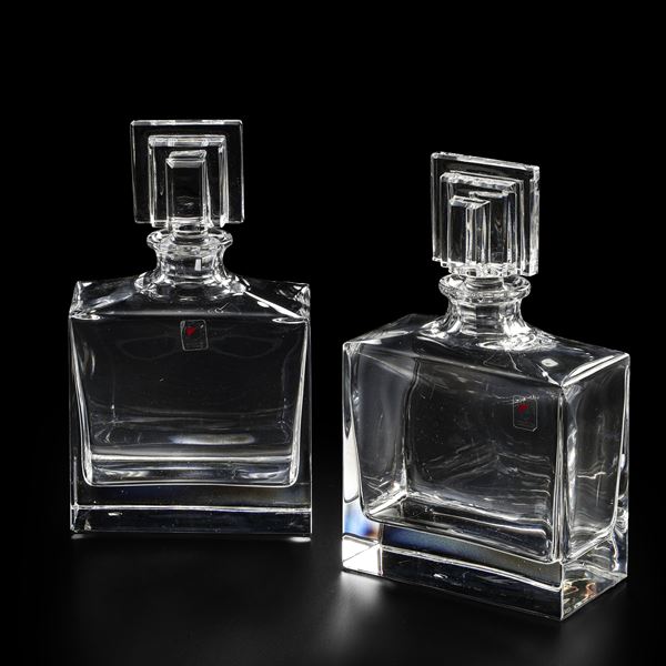 Coppia di bottiglie da liquore Toscana, Colle Val d’Elsa, ultimo quarto del XX secolo 