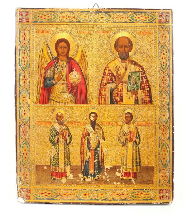 Icona a tempera su tavola. Russia XIX-XX secolo