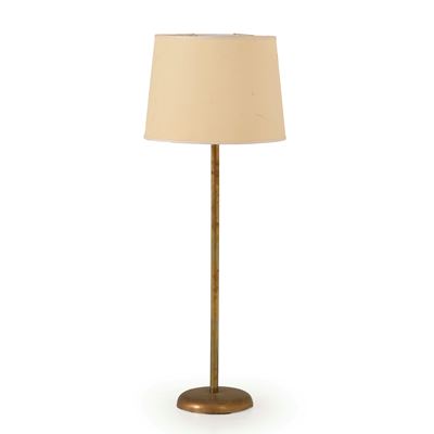 Piantana in ottone con paralume, cm 56x56x148
