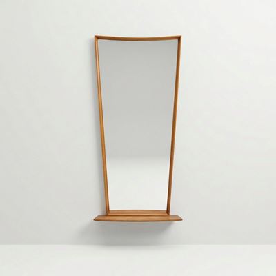 Specchiera da parete, legno e cristallo, Italia, ca. 1950