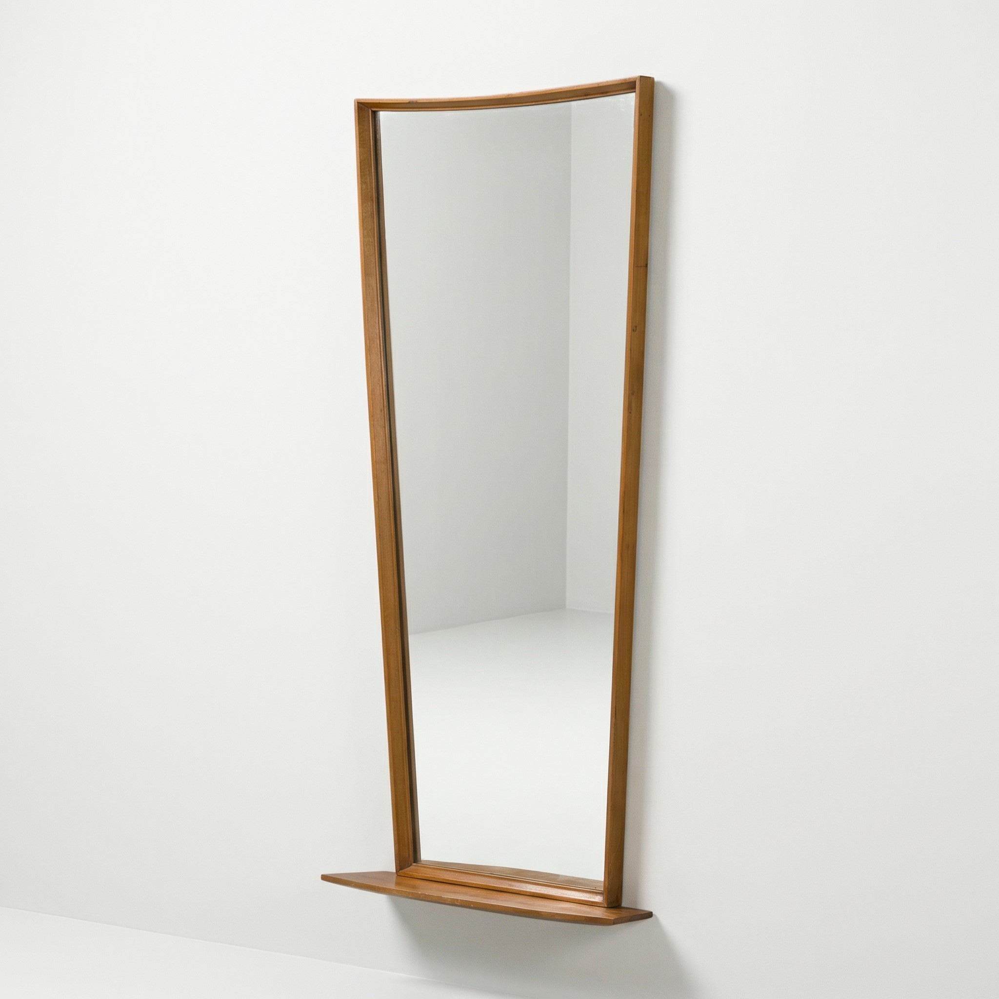 Specchiera da parete, legno e cristallo, Italia, ca. 1950