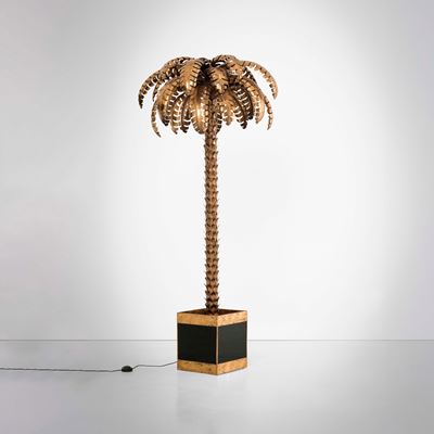 Lampada da terra mod. Palmier, ottone e cristallo, Francia, ca. 1970