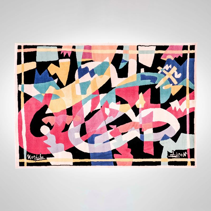 Ugo Nespolo : Tappeto in lana  - Asta Design - Cambi Casa d'Aste