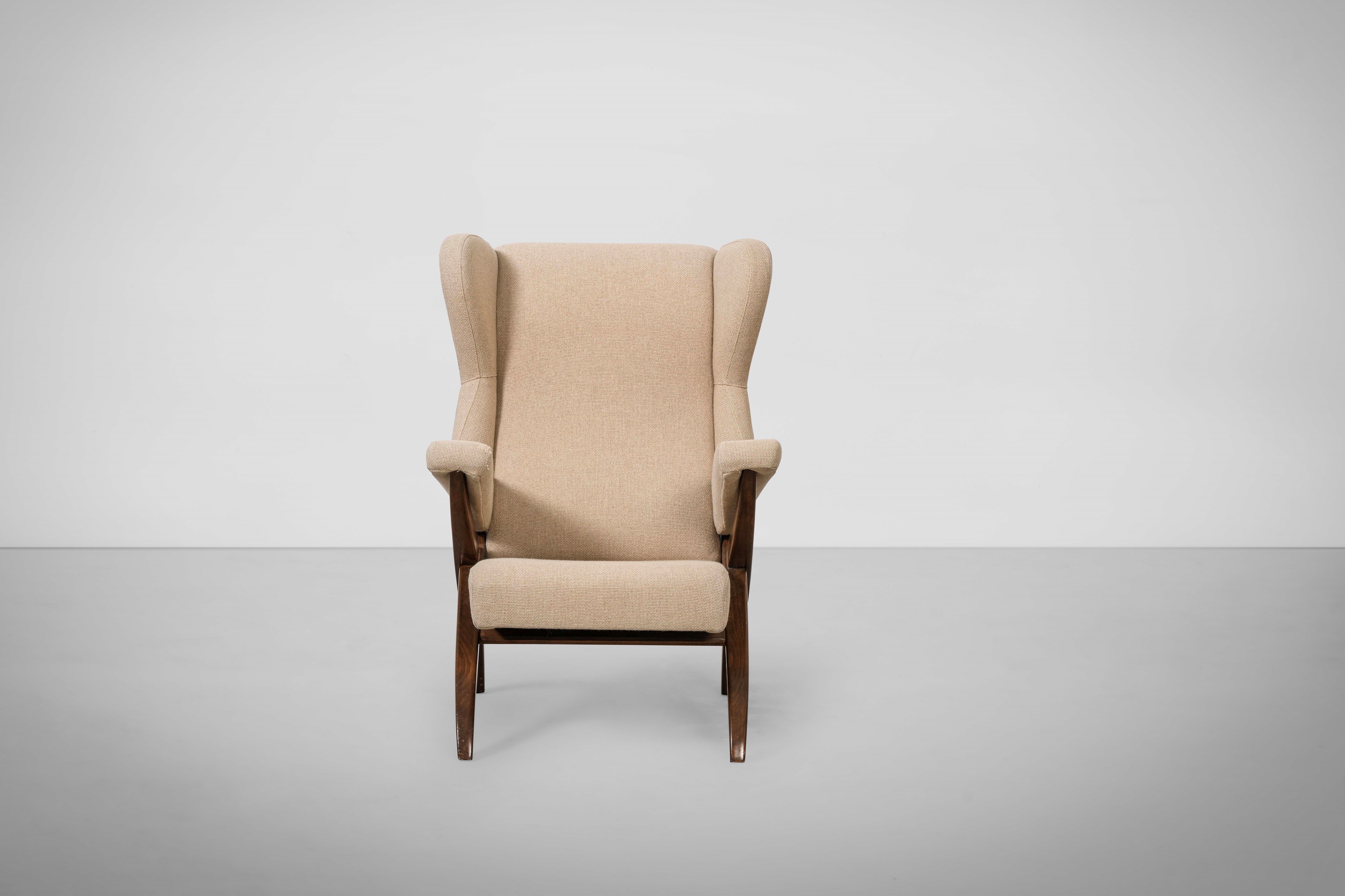 Franco Albini - Poltrona mod. Fiorenza, legno e tessuto, 1952