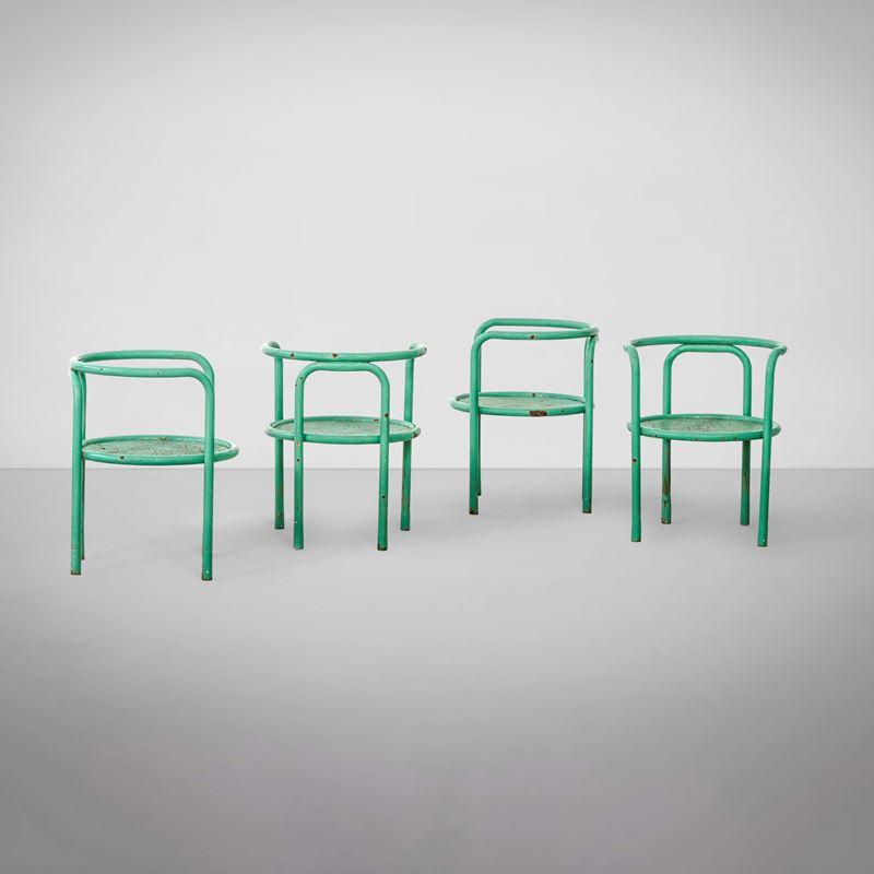 Gae Aulenti : Quattro sedie della serie Locus Solus  - Auction Design - Cambi Casa d'Aste