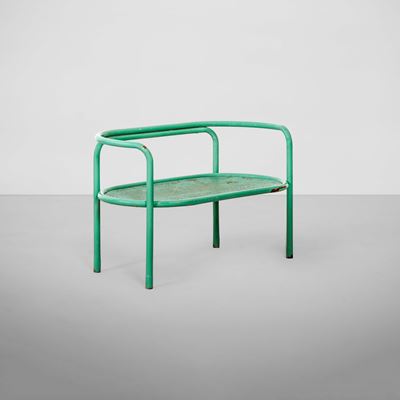 Panchina della serie Locus Solus, metallo tubolare laccato, 1967