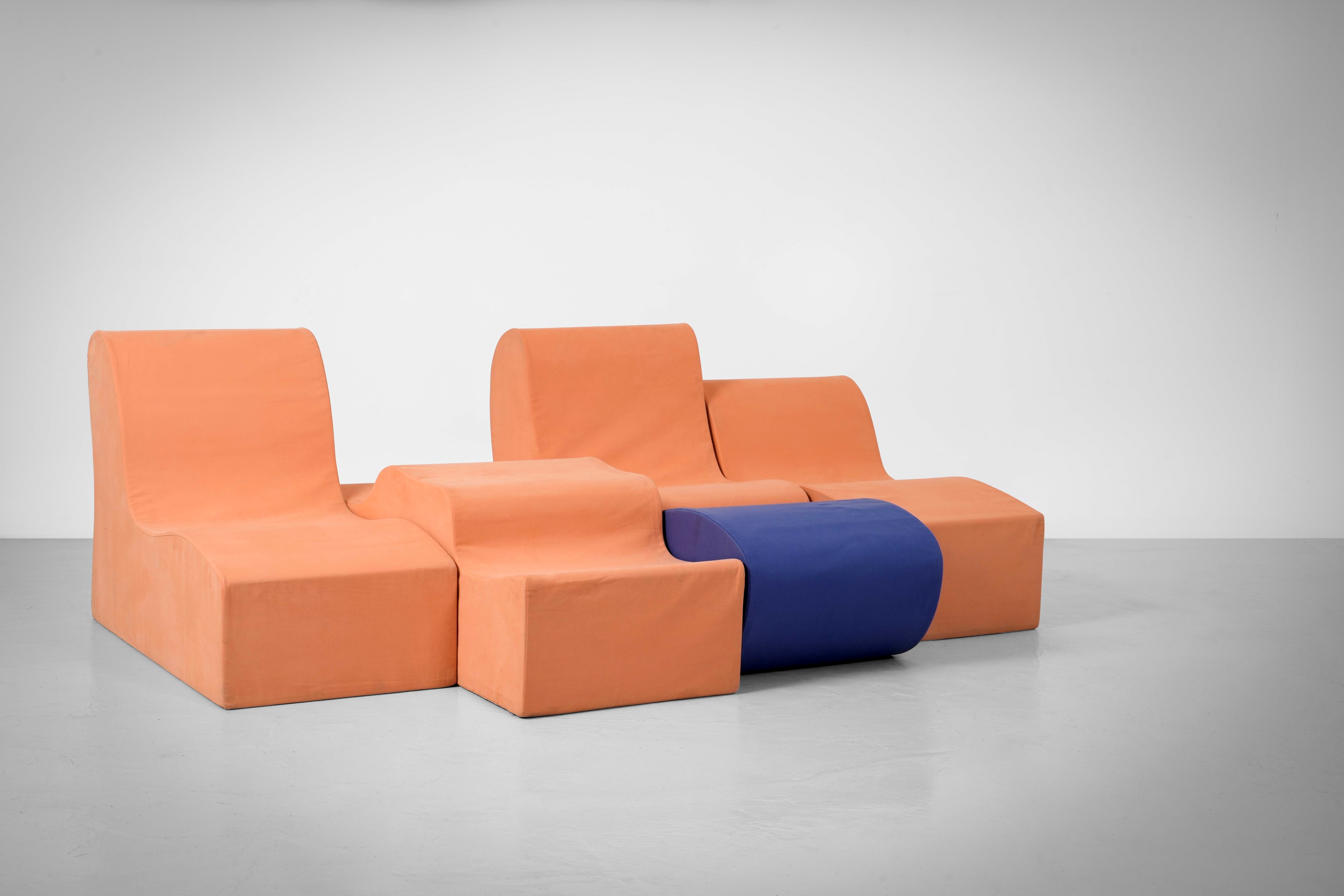 Sebastian Matta - Salotto modulare mod. Malitte, poliuretano e tessuto elasticizzato, 1966