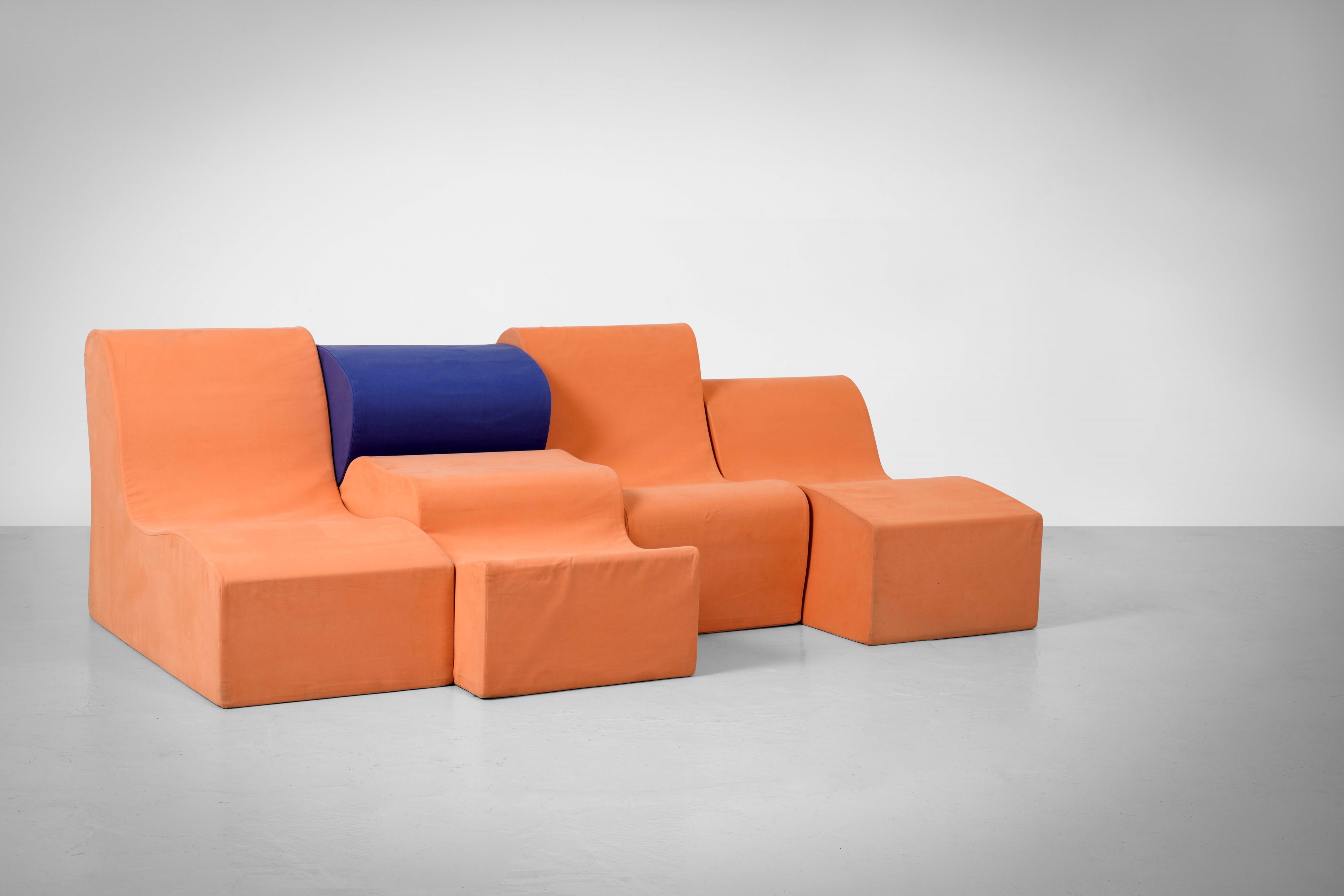 Sebastian Matta - Salotto modulare mod. Malitte, poliuretano e tessuto elasticizzato, 1966