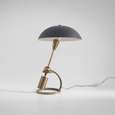Lampada da tavolo in ottone e metallo laccato, 1953
