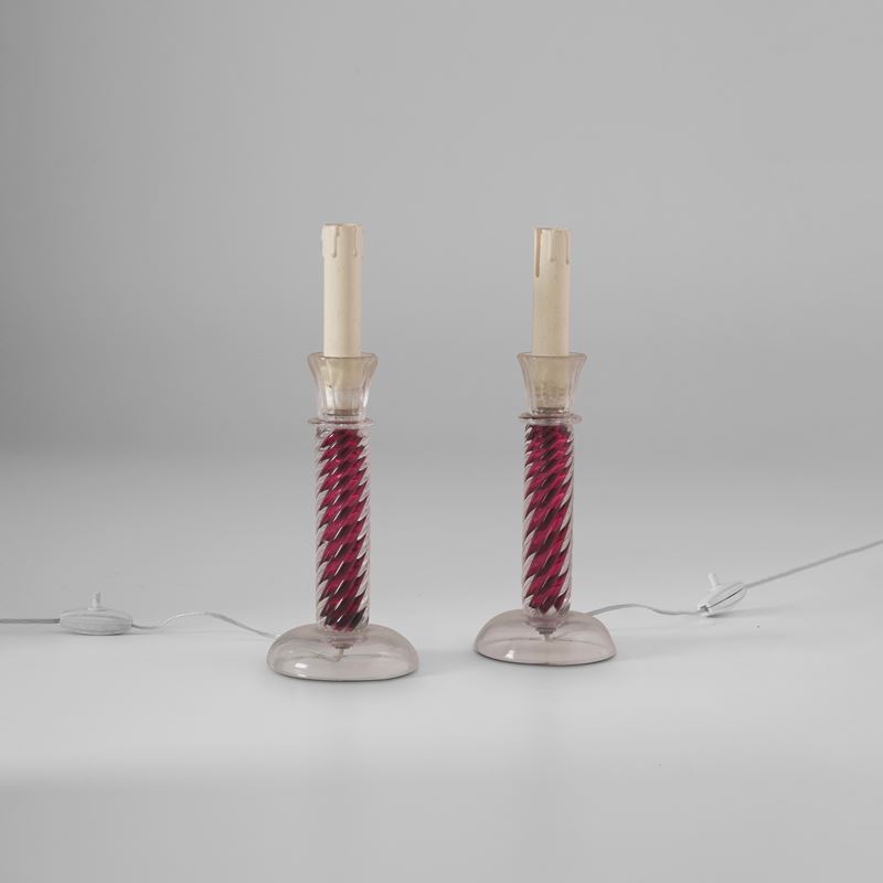 Venini : Due lampade da tavolo  - Auction 20th-century furniture - Cambi Casa d'Aste