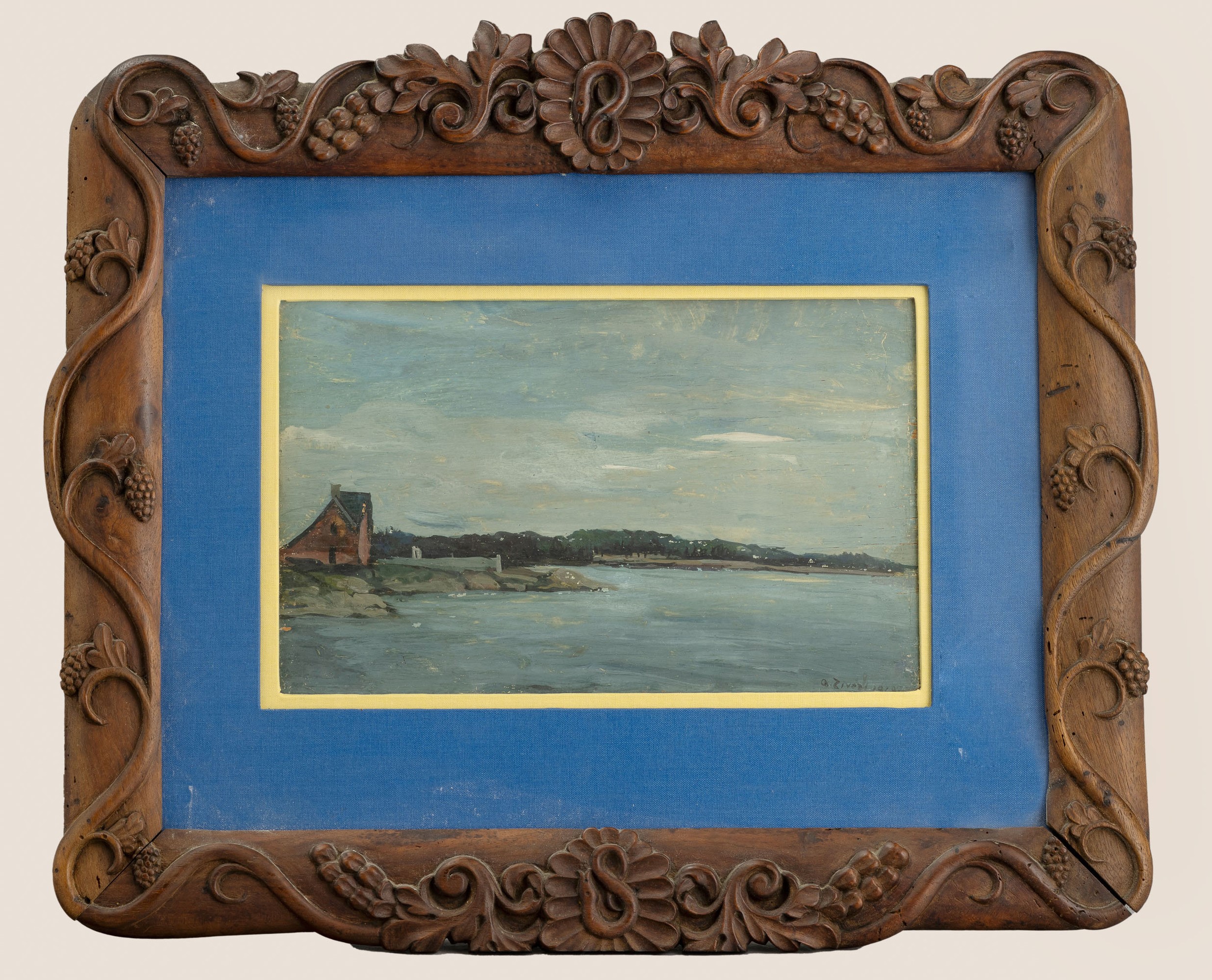 Alberto Ziveri - Paesaggio, olio su tavola