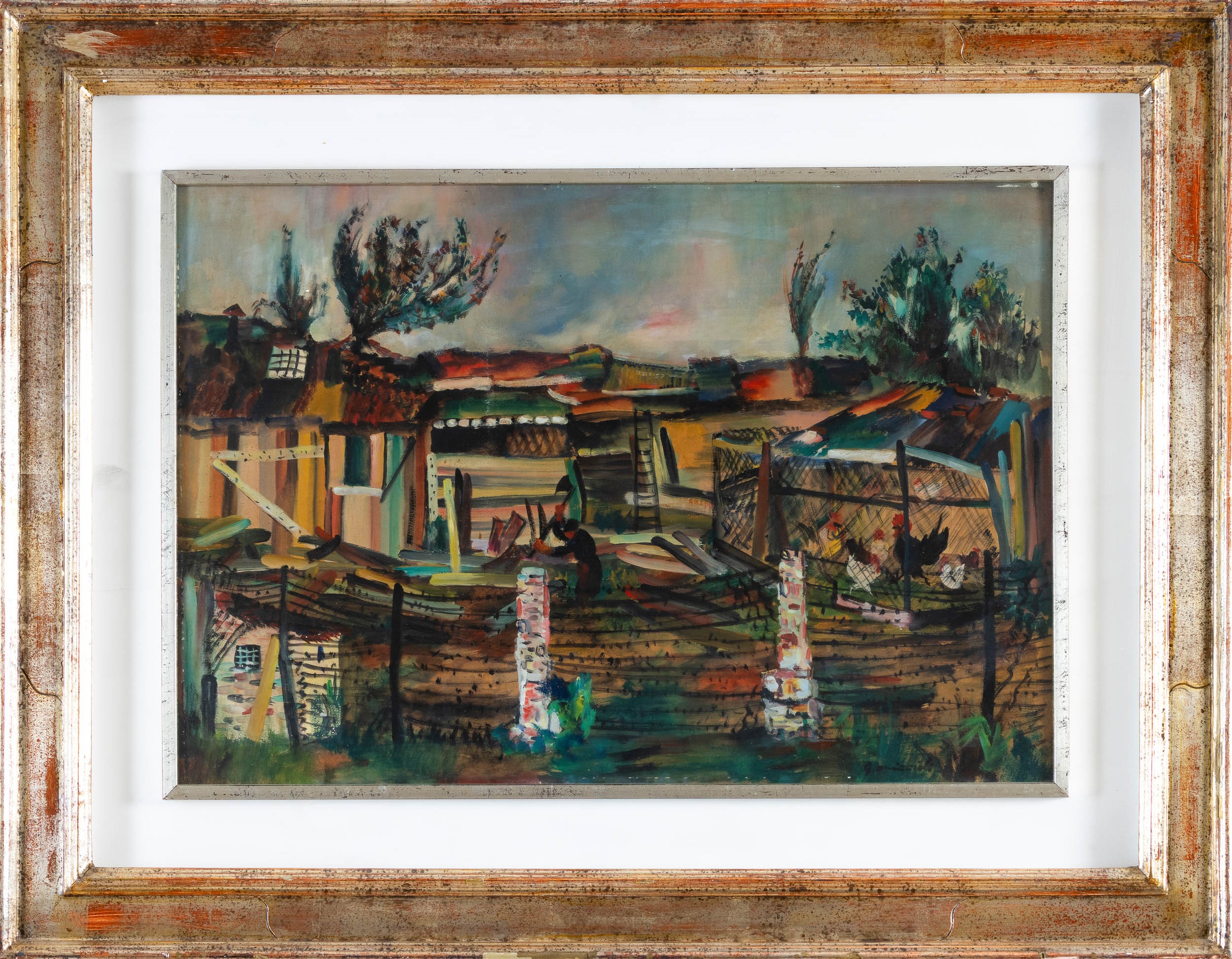 Giovanni Omiccioli - Baracche in periferia 1, olio su tela