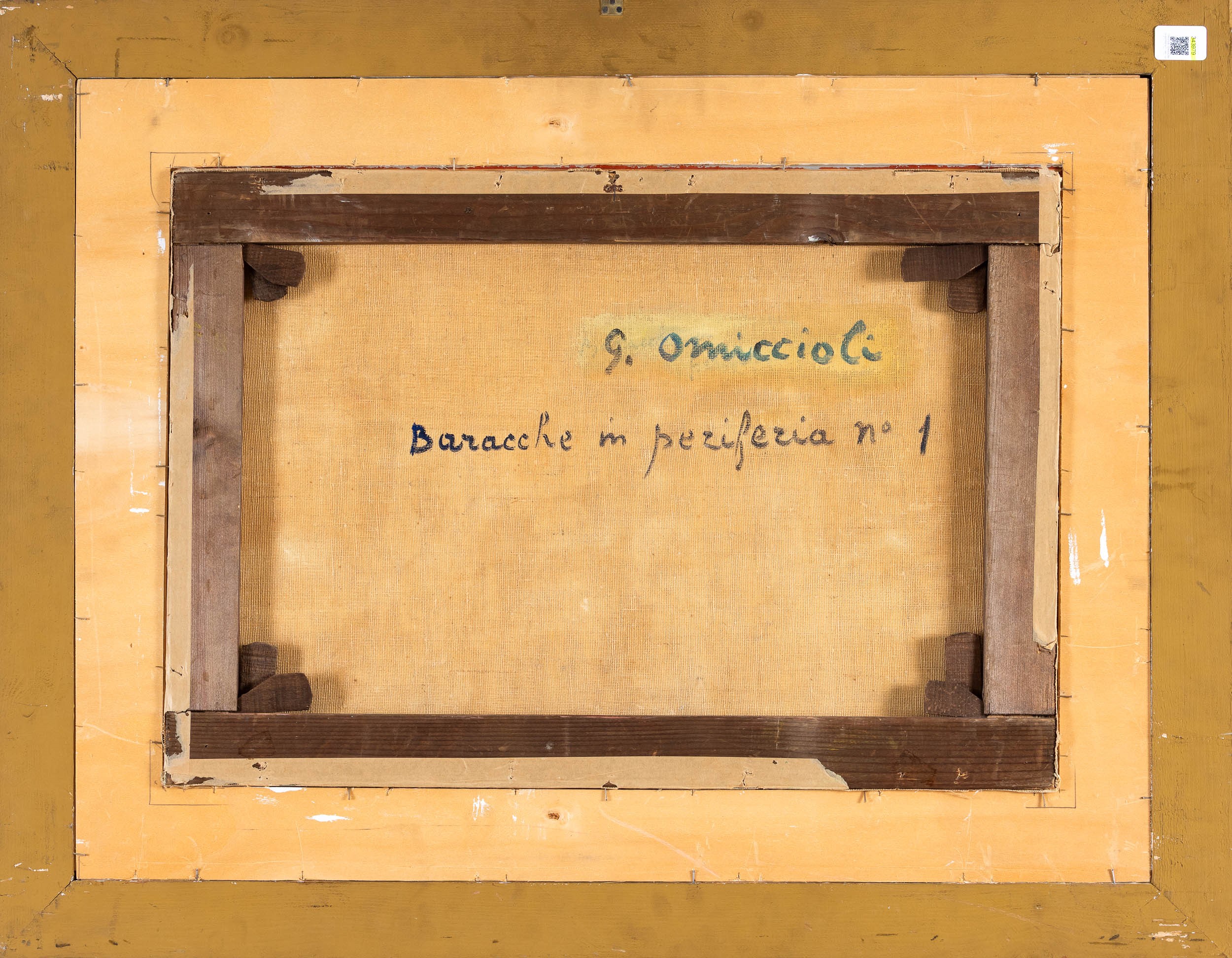 Giovanni Omiccioli - Baracche in periferia 1, olio su tela