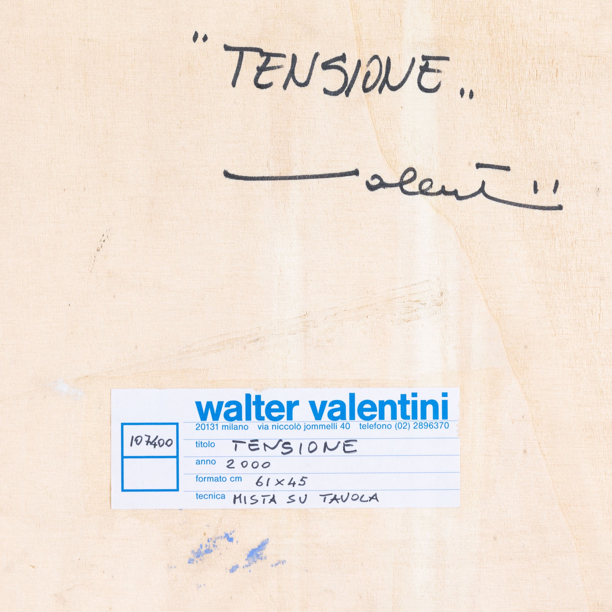 Walter Valentini - Tensione - Tecnica mista su tavola