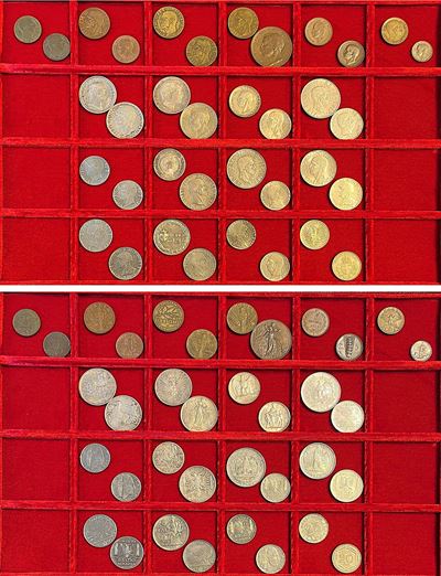 Monete del Regno d'Italia, Vittorio Emanuele III, 1900-1946, Lotto di 36 monete in argento, niche...
