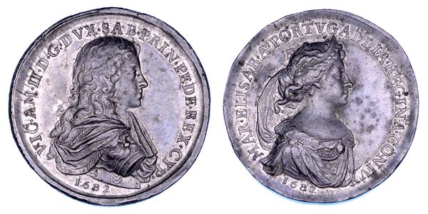 DUCATO DI SAVOIA. VITTORIO AMEDEO II DI SAVOIA, (1675–1730) e MARIA FRANCESCA ELISABETTA DI SAVOIA-NEMOURS (1646–1683). Lotto di due medaglie uniface.