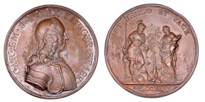 Carlo Emanuele III di Savoia, Medaglia commemorativa in bronzo, 1749