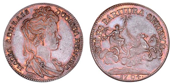 DUCATO DI SAVOIA. MARIA ADELAIDE DI SAVOIA, 1685-1712. Gettone in bronzo 1704.