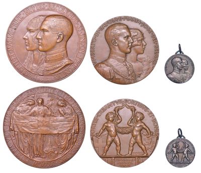 Medaglie commemorative del Regno d'Italia, Umberto II di Savoia, 1904-1983, Lotto di tre medaglie...