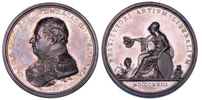 Regno di Sardegna, Medaglia in argento per il restauro dell'Accademia delle Belle Arti di Torino,...