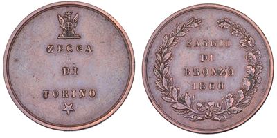 Regno d'Italia, Vittorio Emanuele II di Savoia, Saggio di bronzo 1860