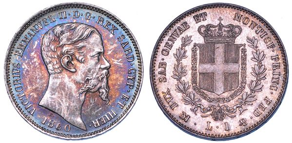 REGNO DI SARDEGNA. VITTORIO EMANUELE II DI SAVOIA, 1849-1861. Lira 1860. Milano.