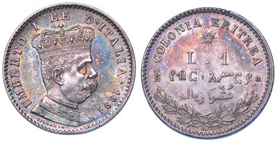 Regno d'Italia, Coloniale Eritrea, Umberto I di Savoia, Lira 1891