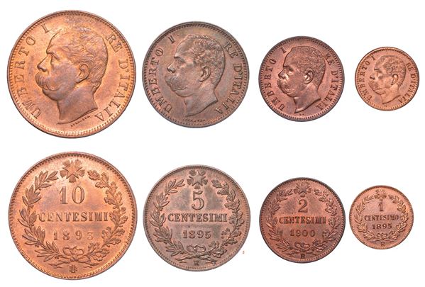 REGNO D'ITALIA. UMBERTO I DI SAVOIA, 1878-1900. Lotto di quattro monete.