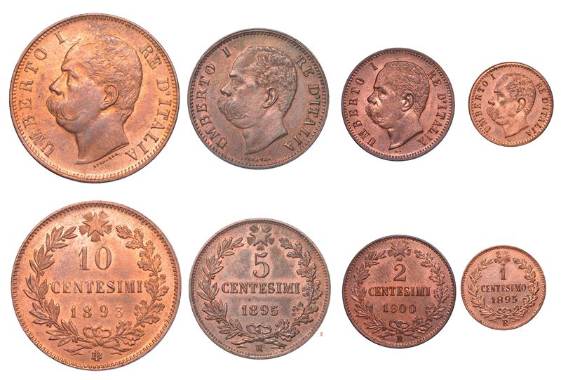 REGNO D'ITALIA. UMBERTO I DI SAVOIA, 1878-1900. Lotto di quattro monete.  - Auction Numismatics - Cambi Casa d'Aste