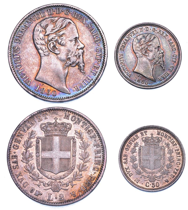 REGNO DI SARDEGNA. VITTORIO EMANUELE II DI SAVOIA, 1849-1861. Lotto di due monete.  - Auction Numismatics - Cambi Casa d'Aste