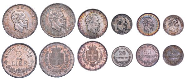 REGNO D'ITALIA. VITTORIO EMANUELE II DI SAVOIA, 1861-1878. Lotto di sei monete.