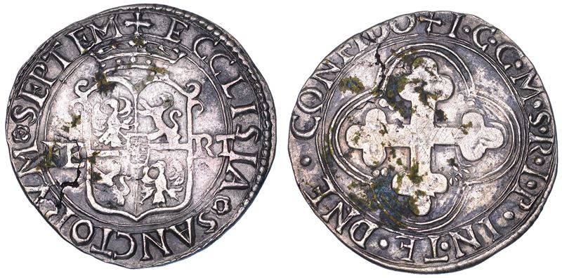 POMPONESCO. GIULIO CESARE GONZAGA, 1583-1593. Imitazione del bianco di Savoia.  - Auction Numismatics - Cambi Casa d'Aste