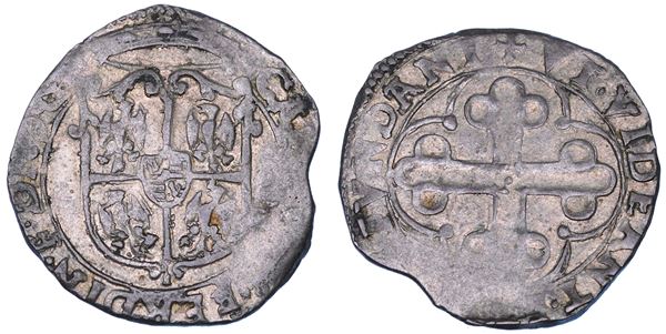 GUASTALLA. CESARE I GONZAGA, 1557-1575. Imitazione del soldo di Savoia.