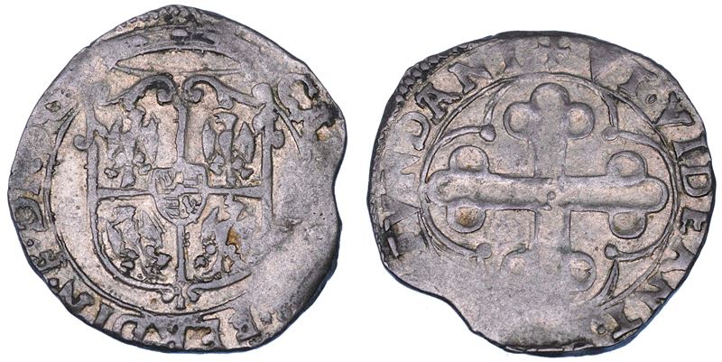 GUASTALLA. CESARE I GONZAGA, 1557-1575. Imitazione del soldo di Savoia.  - Asta Numismatica - Cambi Casa d'Aste