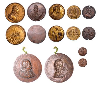 Medaglie italiane e francesi del XVI-XVIII secolo, lotto di sette esemplari