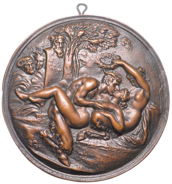 VARIE. Grande placca uniface in bronzo.