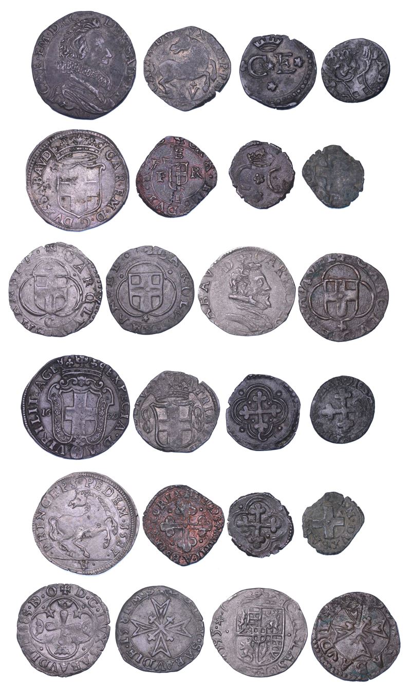 DUCATO DI SAVOIA. CARLO EMANUELE I Il Grande, 1580-1630. Lotto di dodici monete.  - Asta Numismatica - Cambi Casa d'Aste