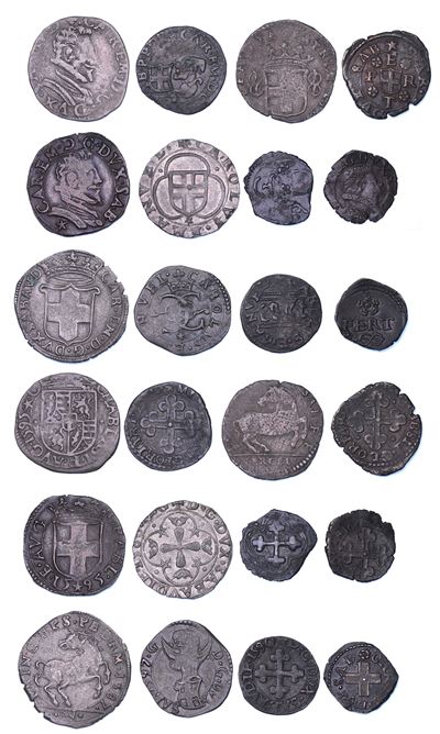 DUCATO DI SAVOIA, Lotto di dodici monete di Carlo Emanuele I, 1580-1630