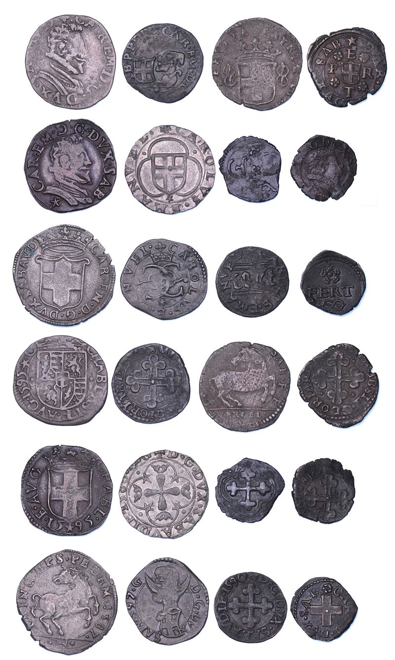 DUCATO DI SAVOIA. CARLO EMANUELE I Il Grande, 1580-1630. Lotto di dodici monete.  - Asta Numismatica - Cambi Casa d'Aste
