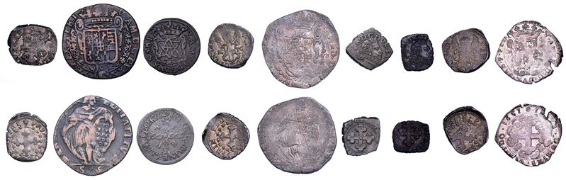 DUCATO DI SAVOIA. VITTORIO AMEDEO I Il Leone di Susa, 1630-1637. Lotto di nove monete.  - Auction Numismatics - Cambi Casa d'Aste