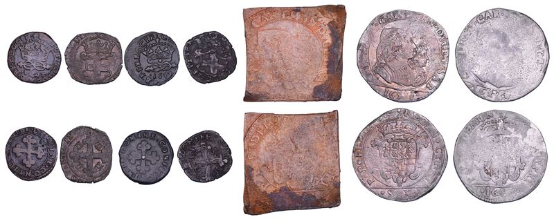 DUCATO DI SAVOIA. CARLO EMANUELE II L’Adriano del Piemonte. Reggenza della madre MARIA CRISTINA DI BORBONE, 1438-1648. Lotto di sette monete.  - Auction Numismatics - Cambi Casa d'Aste