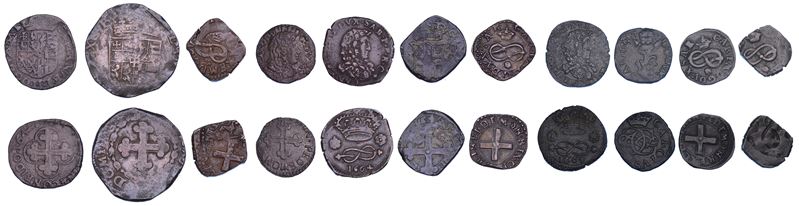 DUCATO DI SAVOIA. CARLO EMANUELE II L’Adriano del Piemonte. Reggenza degli zii MAURIZIO E TOMMASO (1638-1675) e DUCA (1648-1675). Lotto di undici monete.  - Auction Numismatics - Cambi Casa d'Aste