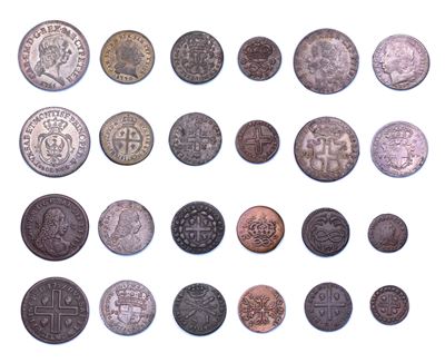 Regno di Sardegna, Lotto di dodici monete di Carlo Emanuele III (1730-1773), mistura e rame