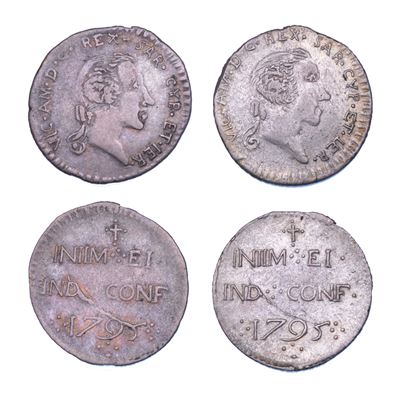 Regno di Sardegna, Vittorio Amedeo III di Savoia, Lotto di due monete, Reale 1795