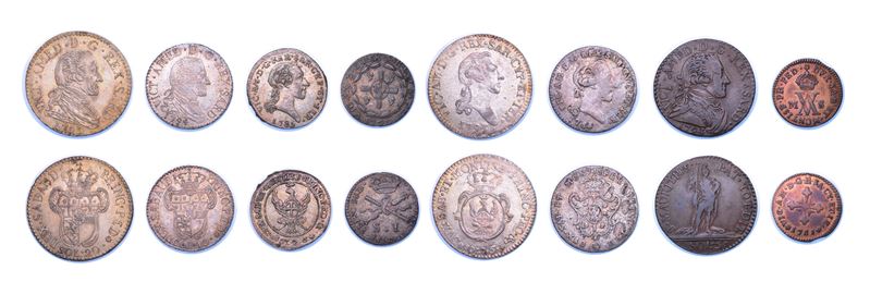 REGNO DI SARDEGNA. VITTORIO AMEDEO III DI SAVOIA, 1773-1796. Lotto di otto monete.  - Auction Numismatics - Cambi Casa d'Aste
